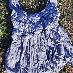 Rachel Zoe Blue and Gray Knit Top